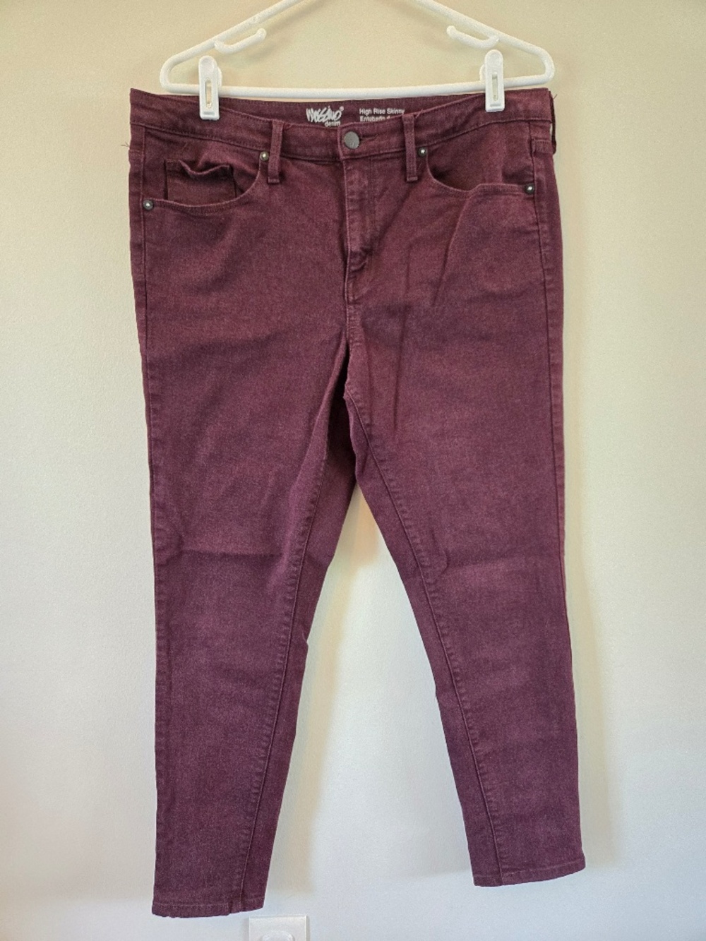 Mossimo Maroon High Rise Skinny Jeans